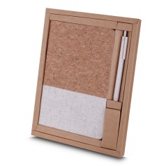 Kit Escritório A5 Capa em Cortiça e Caneta P Reciclado Corporativo