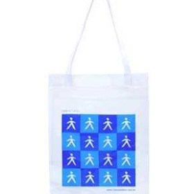 Sacola em PVC cristal 0,20mm, com alça transparente