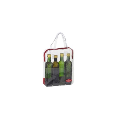 Bolsa em PVC cristal 0,20mm com zíper de tecido