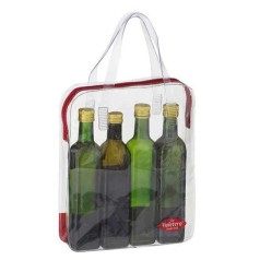 Bolsa em PVC cristal 0,20mm com zíper de tecido