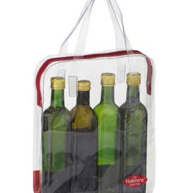 Bolsa em PVC cristal 0,20mm com zíper de tecido