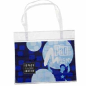 Sacola em PVC cristal com alça de ombro transparente