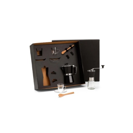 Kit Para Café Com Cafeteira Italiana E Moedor 6 Pçs Personalizado