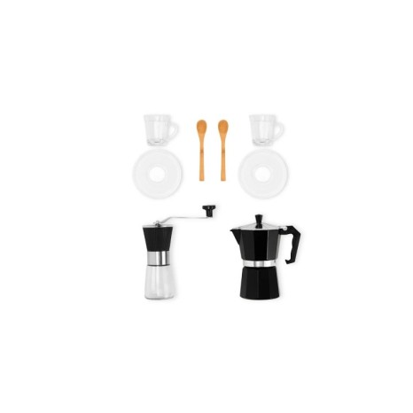 Kit Para Café Com Cafeteira Italiana E Moedor 6 Pçs Personalizado