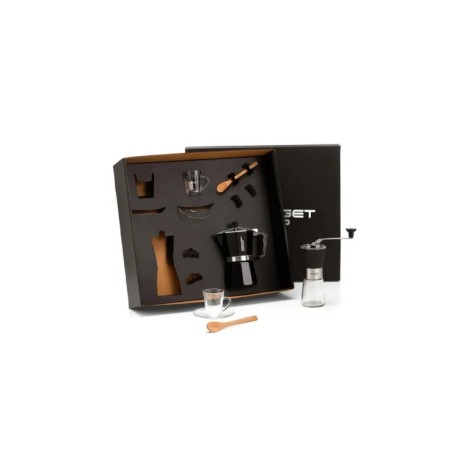 Kit Para Café Com Cafeteira Italiana E Moedor 6 Pçs Personalizado