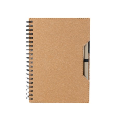 Caderno capa em papelão reciclado com caneta Personalizado