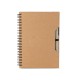 Caderno capa em papelão reciclado com caneta Personalizado