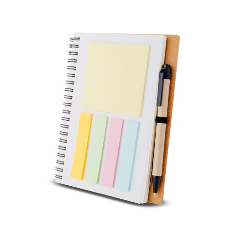 Caderno capa em papelão reciclado com caneta Personalizado