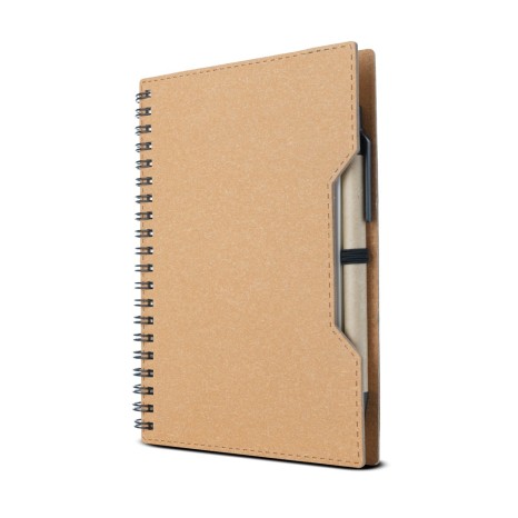 Caderno capa em papelão reciclado com caneta Personalizado
