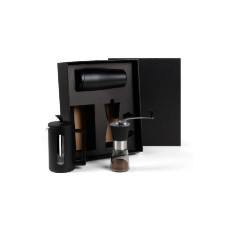 Kit Cafeteira, Moedor E Copo Dupla Camada - 3 Pçs Personalizados 
