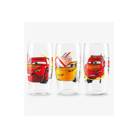 Kit De Copos Vidro 300 Ml - Carros - 3 Pçs Personalizado