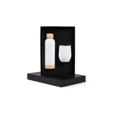 Kit Garrafa E Copo Térmico - Branco - 2 Pçs Personalizado