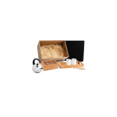 Kit Para Chá Em Bambu / Inox - 7 Pçs Personalizados 