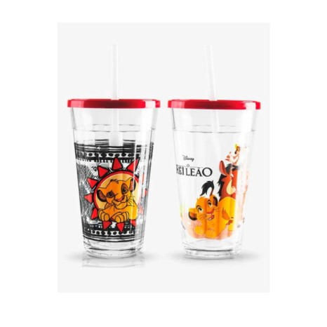 Jogo De Copos Vidro 300 Ml - Rei Leão - 2 Pçs Personalizado