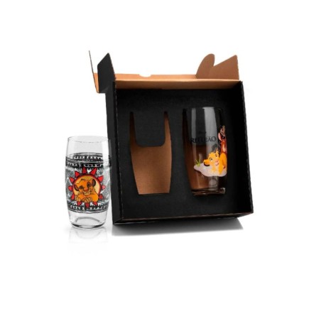 Jogo De Copos Vidro 300 Ml - Rei Leão - 2 Pçs Personalizado