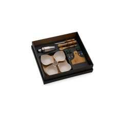 Kit Para Caipirinha Com Petisqueira Em Bambu / Madeira - 15 Pçs Personalizados