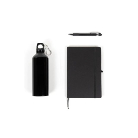 Kit Squeeze, Caderneta E Caneta - Preto - 3 Pçs Personalizados