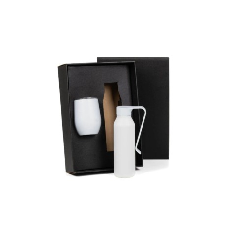 Kit Garrafa E Copo Térmico - Branco - 2 Pçs Personalizados 