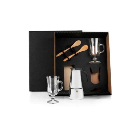 Kit Para Café Com Cafeteira Italiana - 5 Pçs Personalizados 