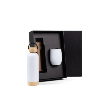 Kit Garrafa E Copo Térmico - Branco - 2 Pçs Personalizado