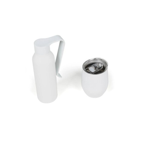 Kit Garrafa E Copo Térmico - Branco - 2 Pçs Personalizados 