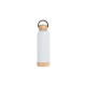 Garrafa Parede Dupla Com Detalhes Em Bambu - Branca - 500 Ml Personalizado