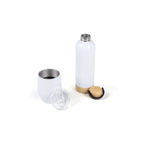 Kit Garrafa E Copo Térmico - Branco - 2 Pçs Personalizado
