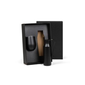 Kit Garrafa E Copo Térmico  Preto  2 Pçs Personalizados