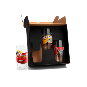 Kit De Copos Vidro 300 Ml - Carros - 3 Pçs Personalizado