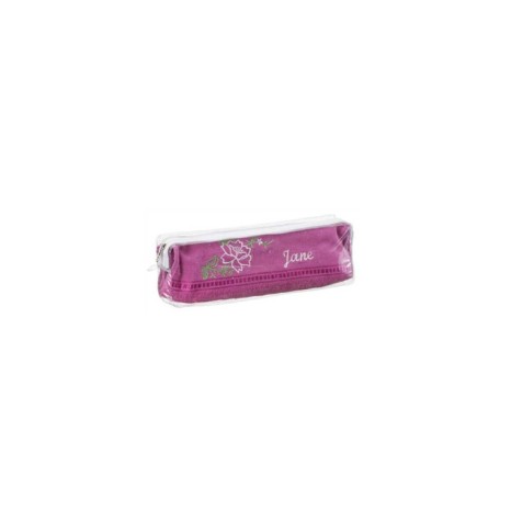 Necessaire em PVC Cristal com fechamento ziper de tecido.