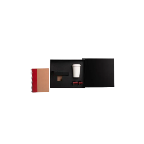 Kit Copo Em Fibra De Bambu, Caderno E Caneta 3 Pçs Personalizado