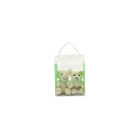 Necessaire em PVC cristal com fechamento 1 botão de pressão e alça de mão.