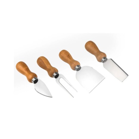 Kit Queijo Inox/Madeira – 4 Peças Personalizado