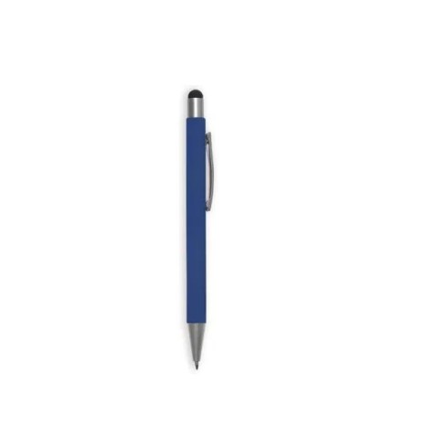 Caneta Esferográfica em Alumínio com Ponta Touch Azul Personalizada