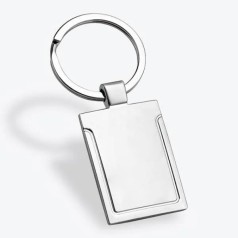Chaveiro de Metal Prata Retangular Personalizado