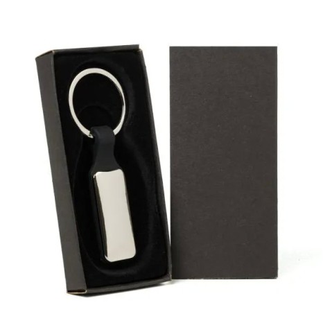 Chaveiro em Metal/Pu Prata/Preto Personalizado
