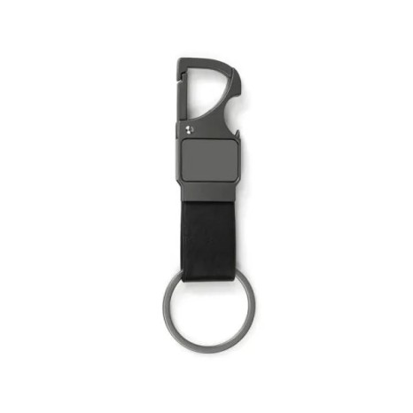 Chaveiro Mosquetão Cinza em Metal/Pu Personalizado