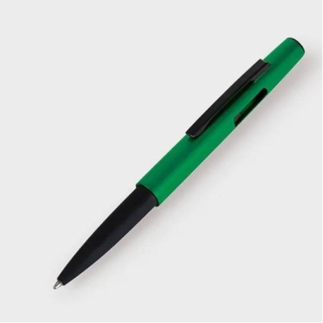 Caneta Esferográfica em Abs com Tampa e Ponta Touch Verde Personalizada
