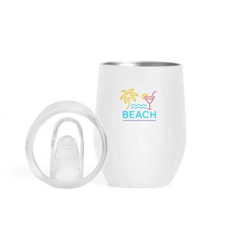 Copo Térmico com Tampa Branco 340 Ml Personalizado