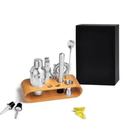 Kit Bar com Base em Bambu 11 Pçs Personalizado