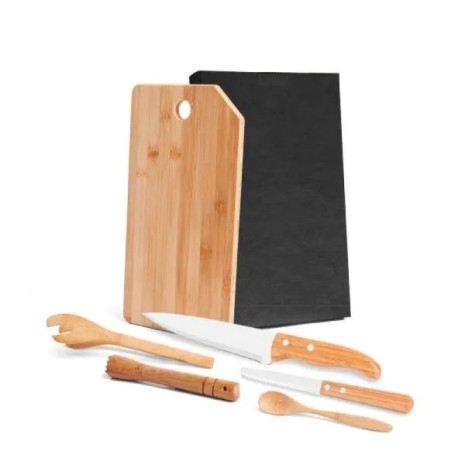 Kit para Bar em Madeira / Bambu Mônaco 6 Pçs Personalizado