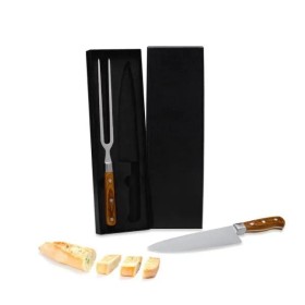 Conjunto de Faca e Garfo Premium em Madeira / Inox 2 Pçs Personalizado