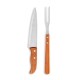 Conjunto de Garfo e Faca 7" em Bambu / Madeira / Inox Special Line 2 Pçs Personalizado