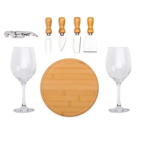 Kit Queijo e Vinho com Abridor Saca Rolhas- 8 Pçs, Personalizado