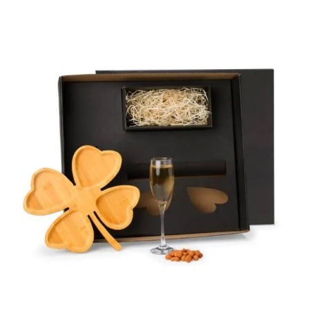 Kit Petisco e Champagne 2 Pçs Não Acompanha Garrafa Personalizado