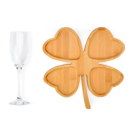 Kit Petisco e Champagne 2 Pçs Não Acompanha Garrafa Personalizado