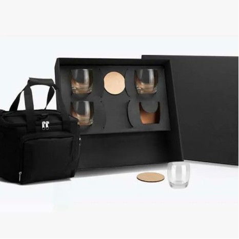 Kit Whisky com Bolsa Térmica 9 Pçs Personalizado