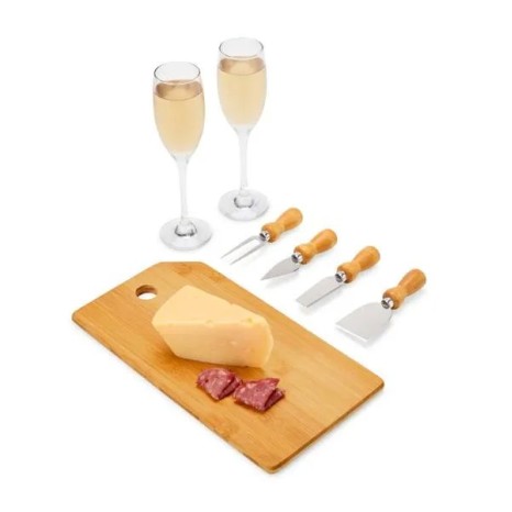Kit Queijo e Champagne 7 Pçs Personalizado