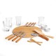 Kit Pizza em Bambu com Copos 19 Pçs Personalizado