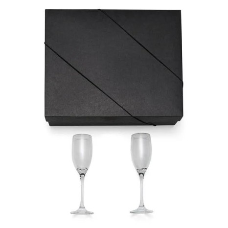 Jogo de Taças de Vidro para Champagne 190 Ml 2 Pçs Não Acompanha A Garrafa Personalizado